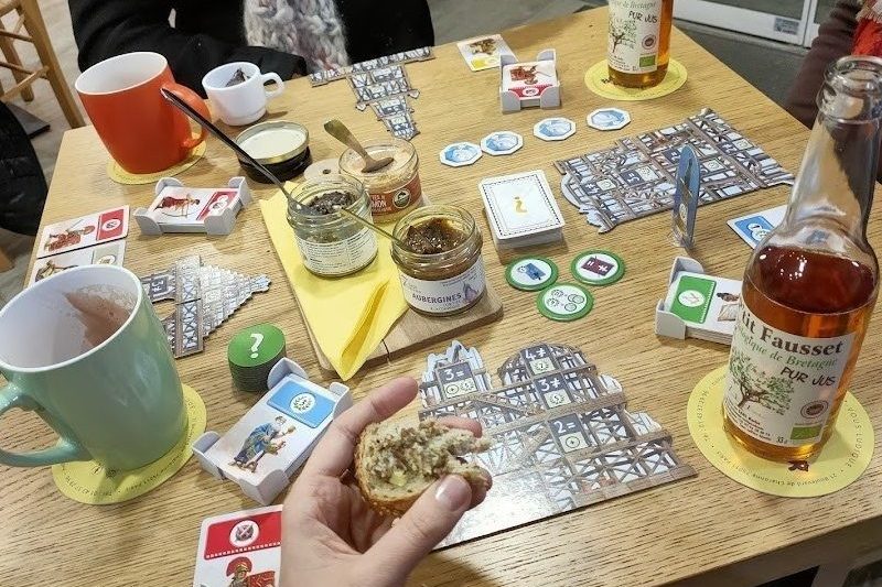 Board games spread across a table in Paris